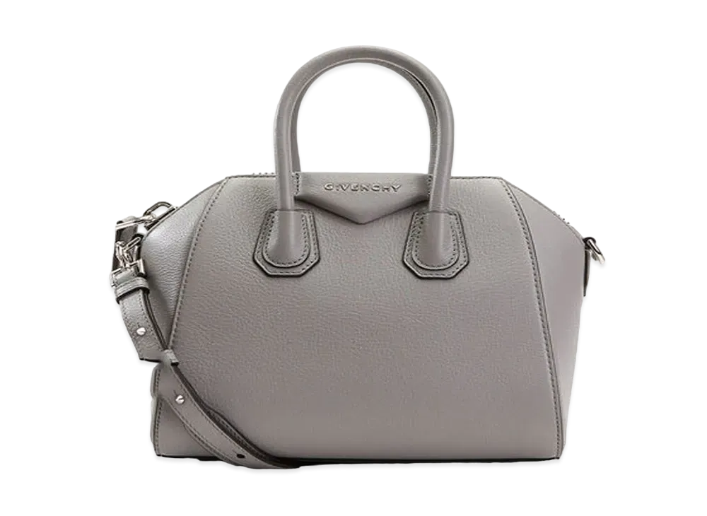 GIVENCHY Mini Antigona Bag in Grained Leather "Grey"
