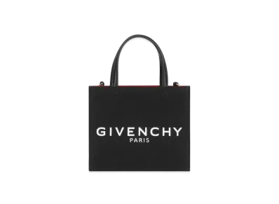 GIVENCHY Mini G Tote Shopping Bag In Canvas "Black"
