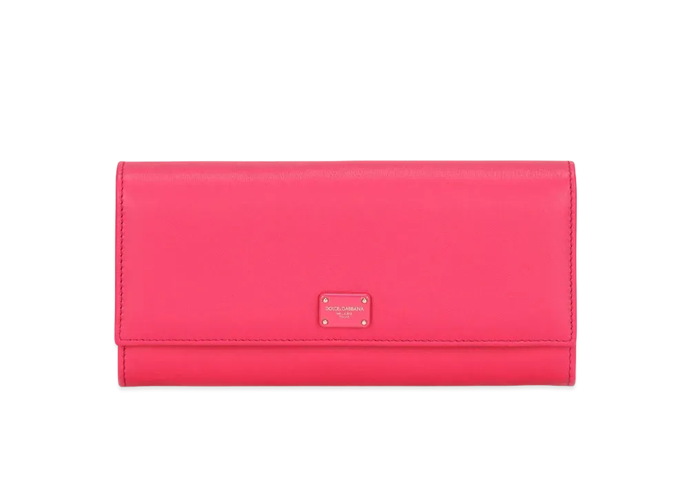 Dolce&Gabbana Continental Wallet Calfskin Logo Plate "Fuchsia"