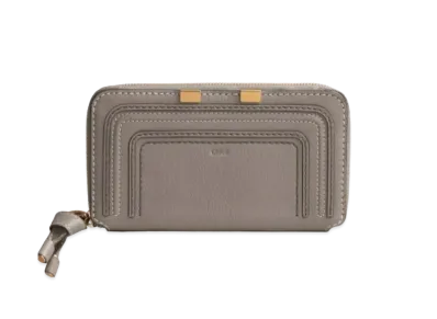 Chloe Women's Marcie Long Zipped Wallet In Grained Calfskin "Cashmere Grey"