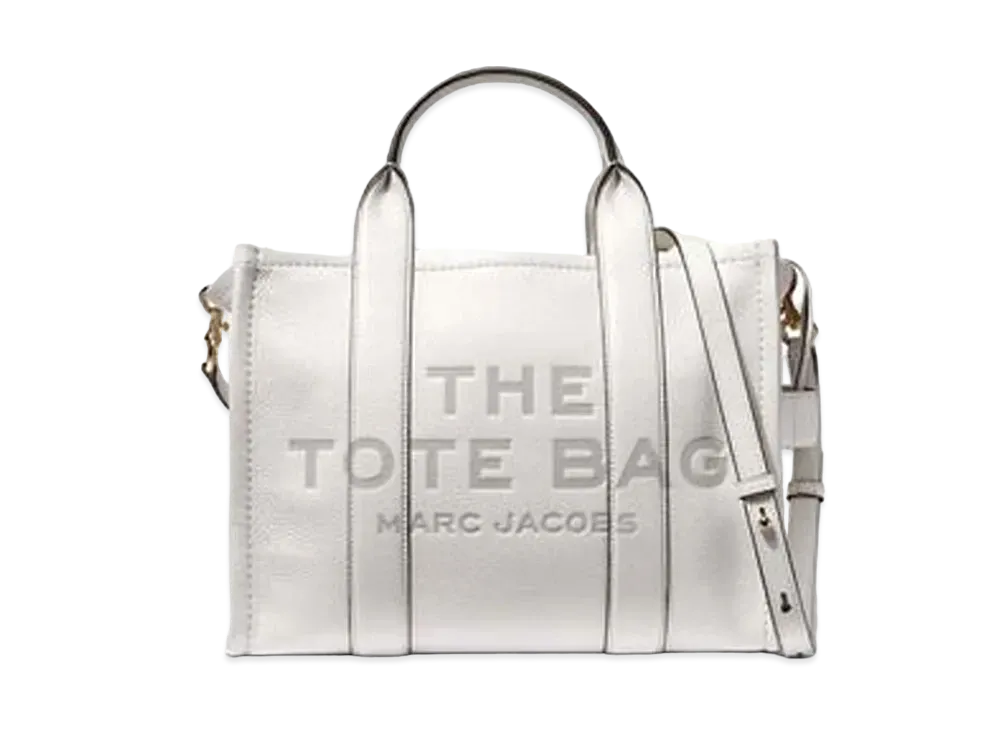 Marc Jacobs The Leather Small Tote Bag "Cotton"