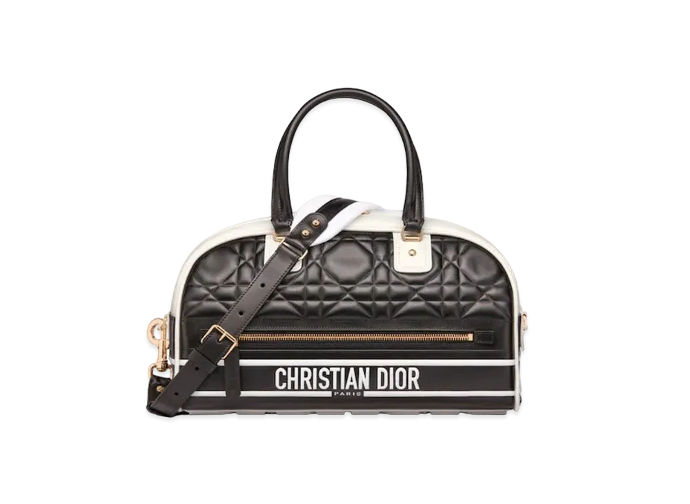Dior Vibe Medium Bowling Bag Macro Canage Calfskin "Black"