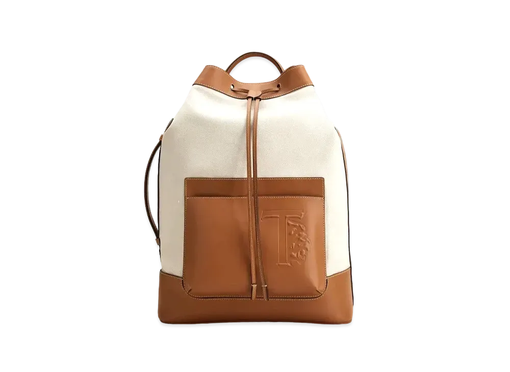 TOD'S Canvas & Leather Backpack Medium "Brown/Beige"