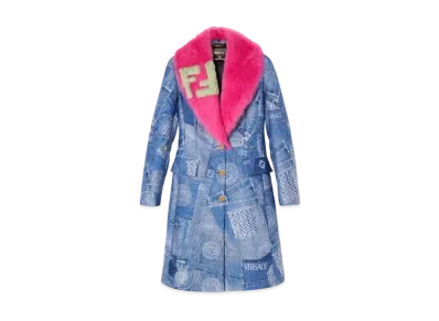 FENDI x Versace Fendace Denim Patchwork Coat "Blue"