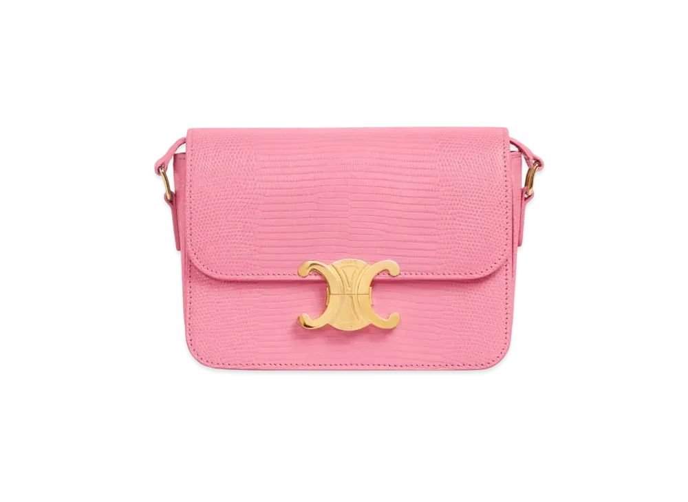CELINE Teen Triomphe Bag in lizard "Flamingo"