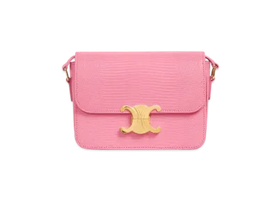 CELINE Teen Triomphe Bag in lizard "Flamingo"