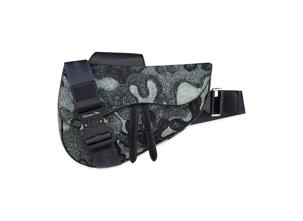 Dior Saddle Bag Dior And Peter Doig Camflage Denim Jaquard "Blue"