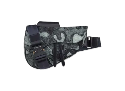 Dior Saddle Bag Dior And Peter Doig Camflage Denim Jaquard "Blue"