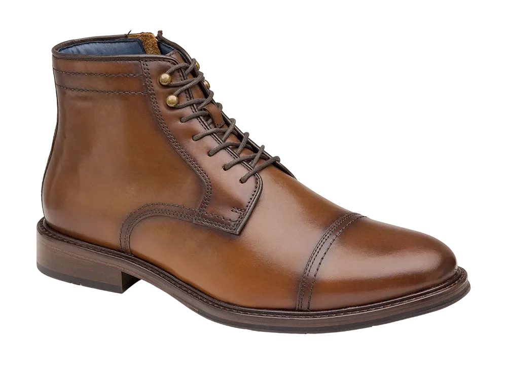 JOHNSTON & MURPHY XC Flex® Raleigh Cap Toe Zip Boot "Tan Full Grain" 20-2764