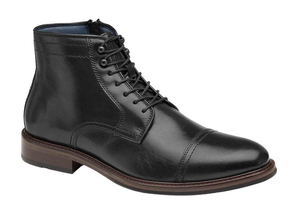 JOHNSTON & MURPHY XC Flex® Raleigh Cap Toe Zip Boot "Black Full Grain" 20-2765