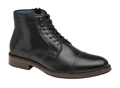 JOHNSTON & MURPHY XC Flex® Raleigh Cap Toe Zip Boot "Black Full Grain" 20-2765