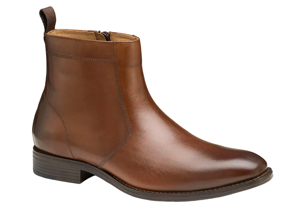 JOHNSTON & MURPHY Lewis Zip Boot "Tan Full Grain" 20-4210