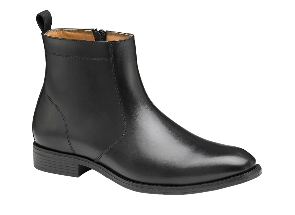 JOHNSTON & MURPHY Lewis Zip Boot "Black Full Grain" 20-4211