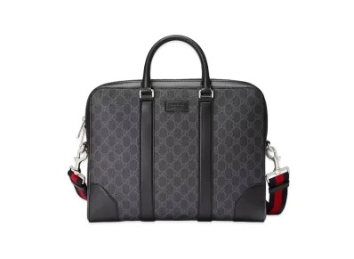 GUCCI GG Supreme Canvas Briefcase "Black/Grey"