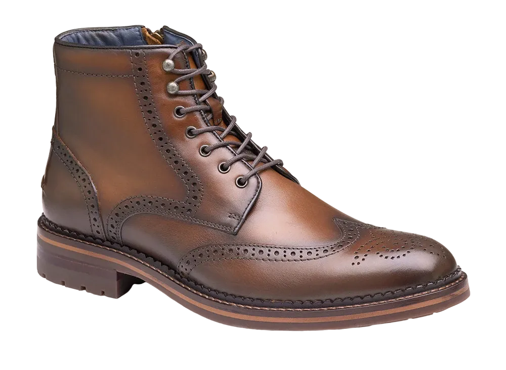 JOHNSTON & MURPHY XC Flex® Connelly Wingtip Boot "Tan Full Grain" 20-5686