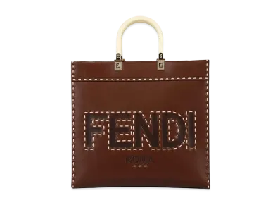 FENDI Sunshine Medium Leather Shopper "Brown"
