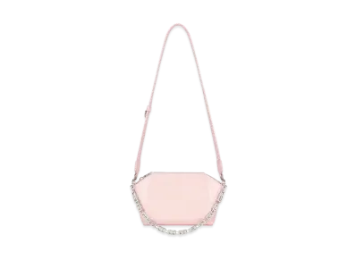 GIVENCHY Xs Antigona Bag In Leather With Tag Effect Heart Print And Chain "Powder Pink"