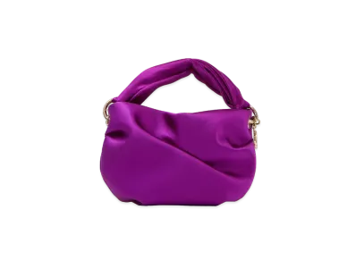 JIMMY CHOO BONNY Satin Bag With Twisted Handle "Pink Violet"
