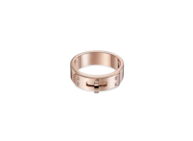 Hermes Kelly Ring PM "Pink Gold/4 Diamonds"