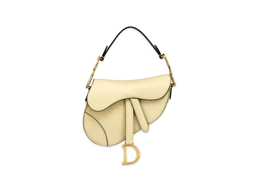 Dior Saddle Mini Bag Grained Calfskin "Pale Yellow"