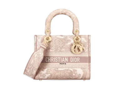 Dior Medium Lady D-Lite Bag Rose Des Vents Toile de Jouy Embroidery "Rose des Vents"