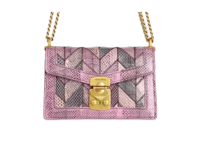 MIU MIU Miu Confidential Eyes Leather Shoulder Bag "Pink"