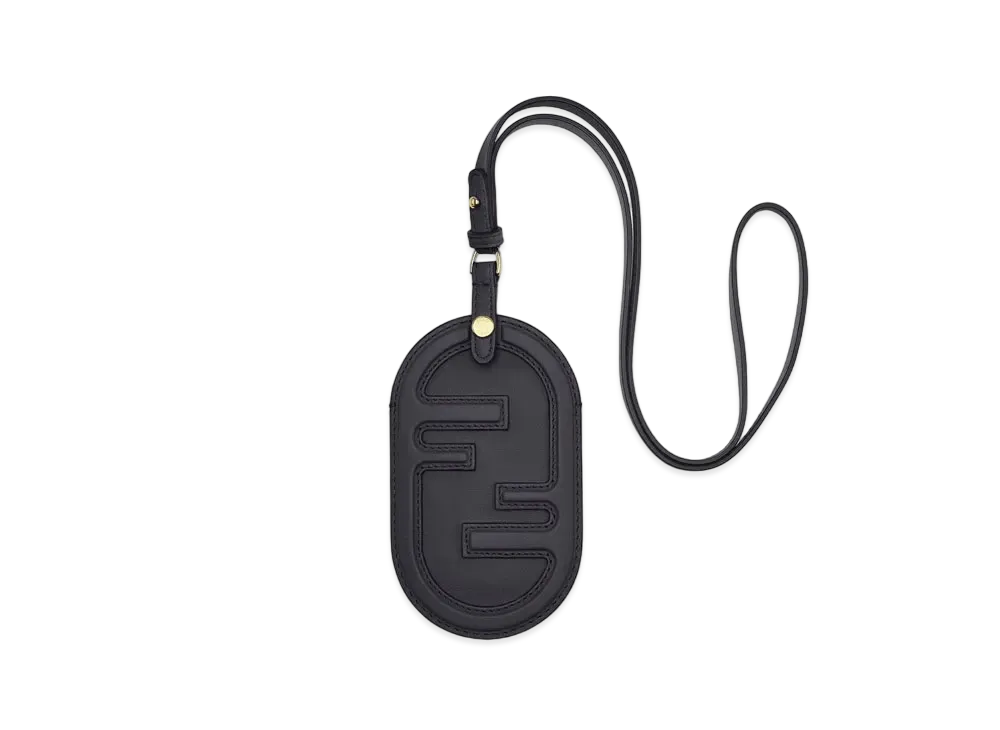 FENDI Leather Name Card Holder "Black"