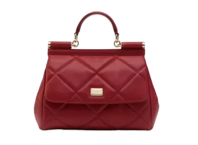 Dolce&Gabbana Sicily Bag Small Matrasse Aria Calfskin "Red"