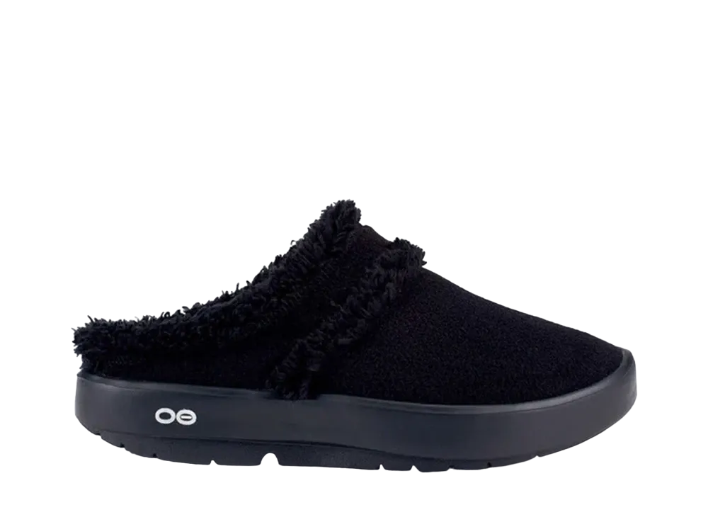 OOFOS Women's OOcoozie Mule "Black/Black"