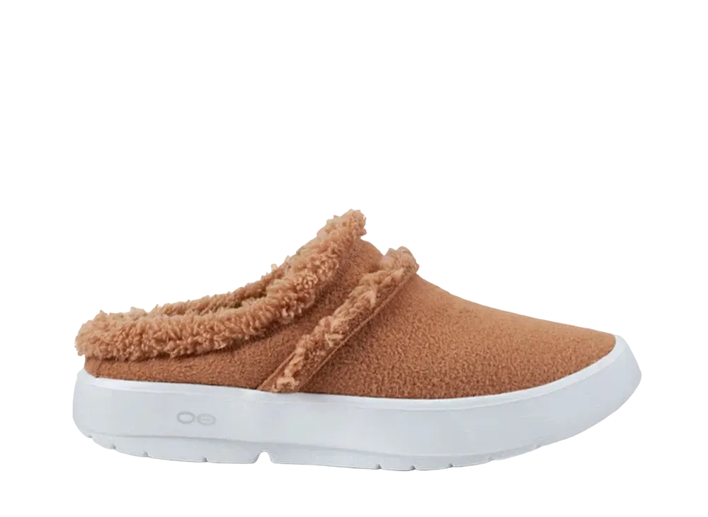 OOFOS Women's OOcoozie Mule "White/Chestnut"