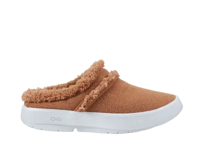OOFOS Women's OOcoozie Mule "White/Chestnut"
