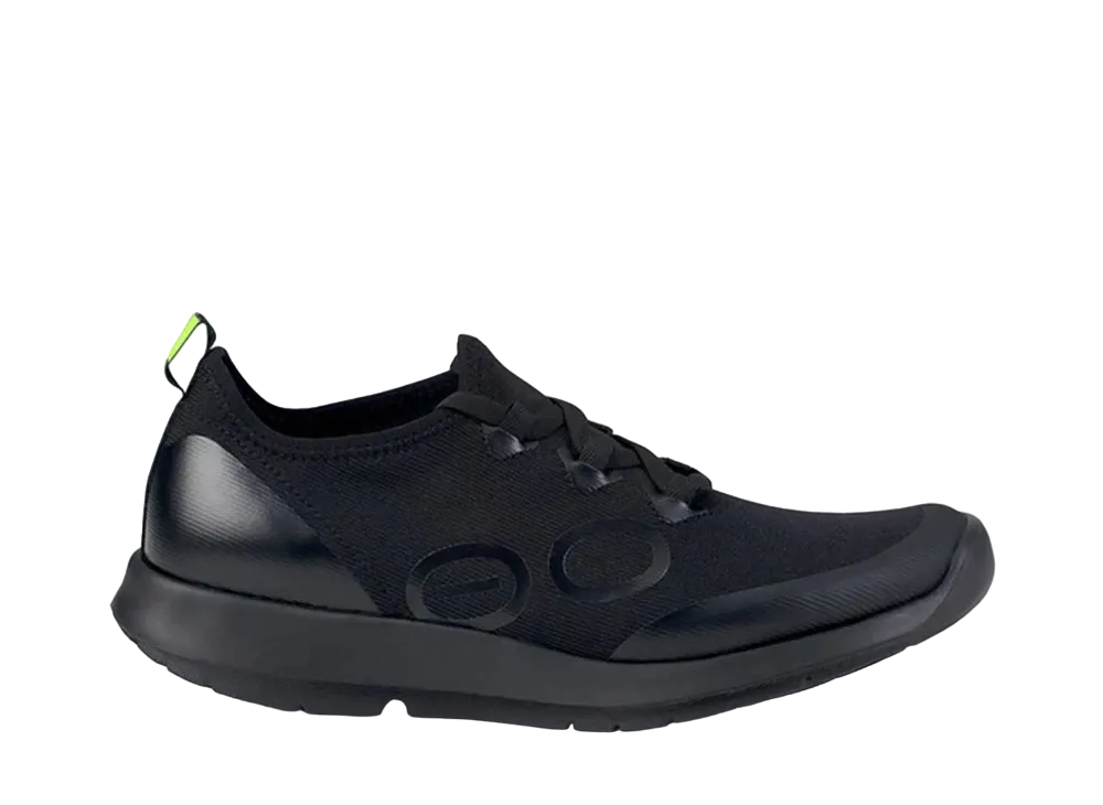 OOFOS Women's OOmg Sport Lace "Black/Black"