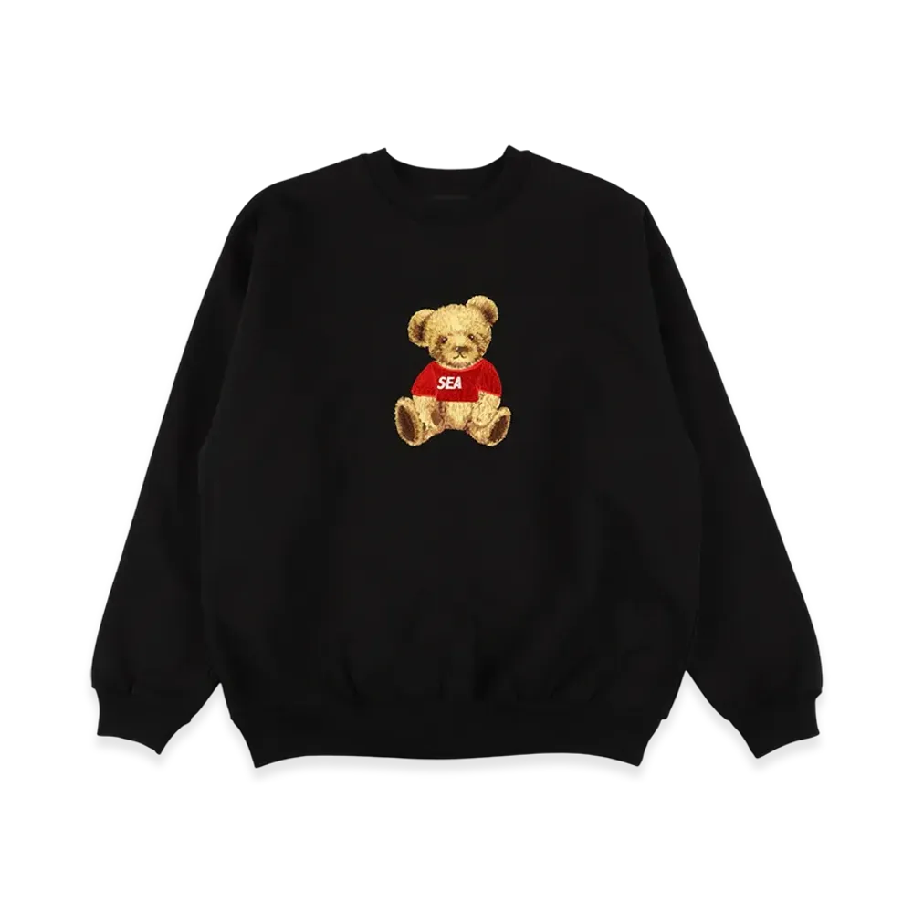WIND AND SEA Bear Crew Neck Sweatshirt "Black"