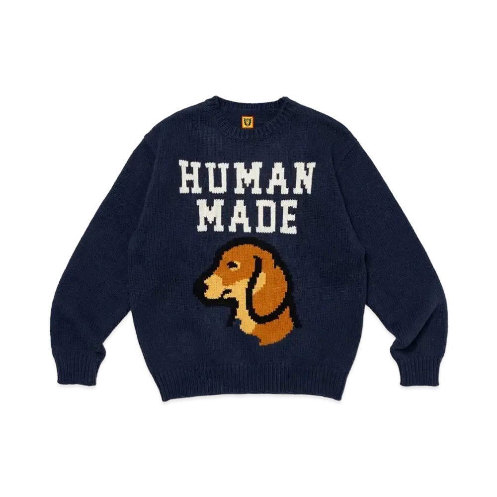 HUMAN MADE Dachs Knit Sweater "Navy"