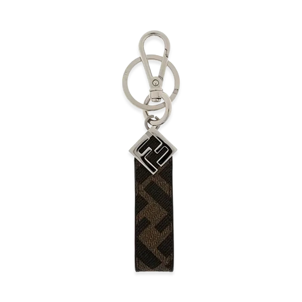 FENDI Squared FF Canvas Key Ring "Brown"