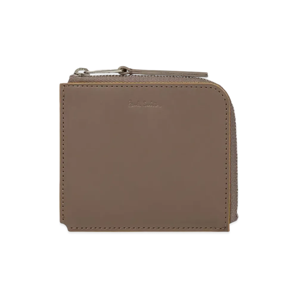 Paul Smith Striped Colored Edge Card And Coin Case "GrayishBeige"