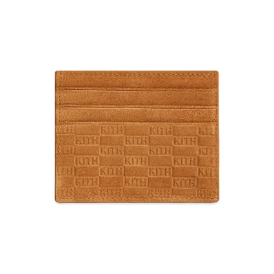 Kith Monogram Suede Cardholder "Argil"