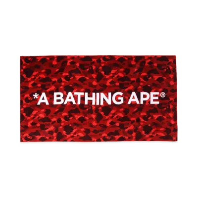 A BATHING APE Color Camo Beach Towel "Red"
