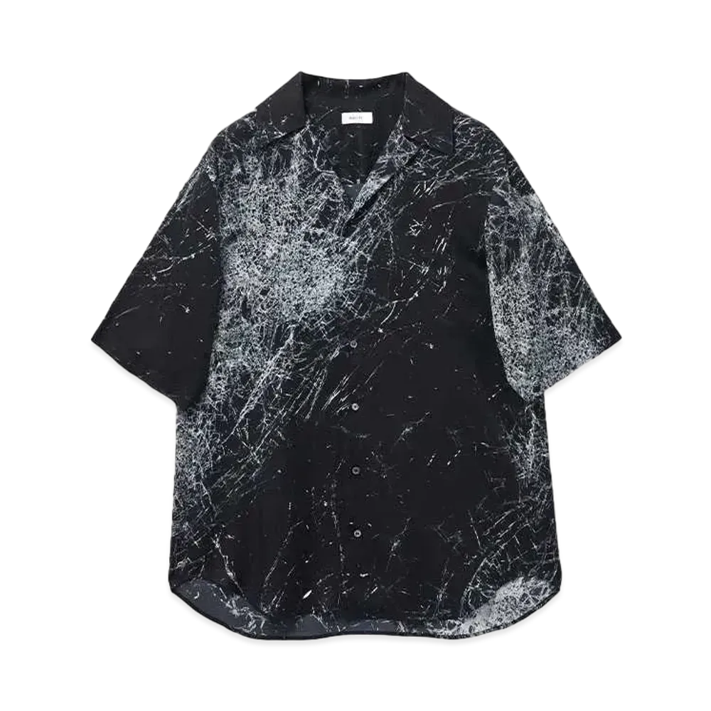 Alexander McQUEEN Smashed Screen Hawaiian Shirt "Black"