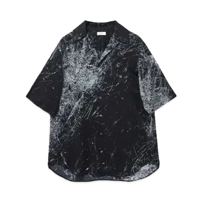 Alexander McQUEEN Smashed Screen Hawaiian Shirt "Black"
