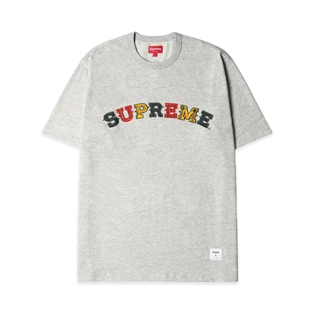 Supreme Plaid Appliqué S/S Top "Grey"