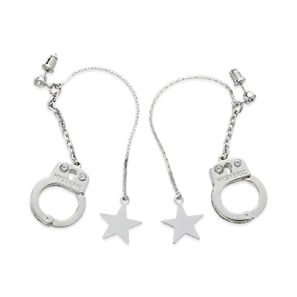 HYSTERIC GLAMOUR Handcuffs Earrings "Silver"