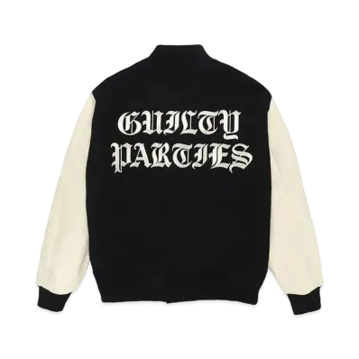 WACKO MARIA Leather Varsity Jacket "Black/White"