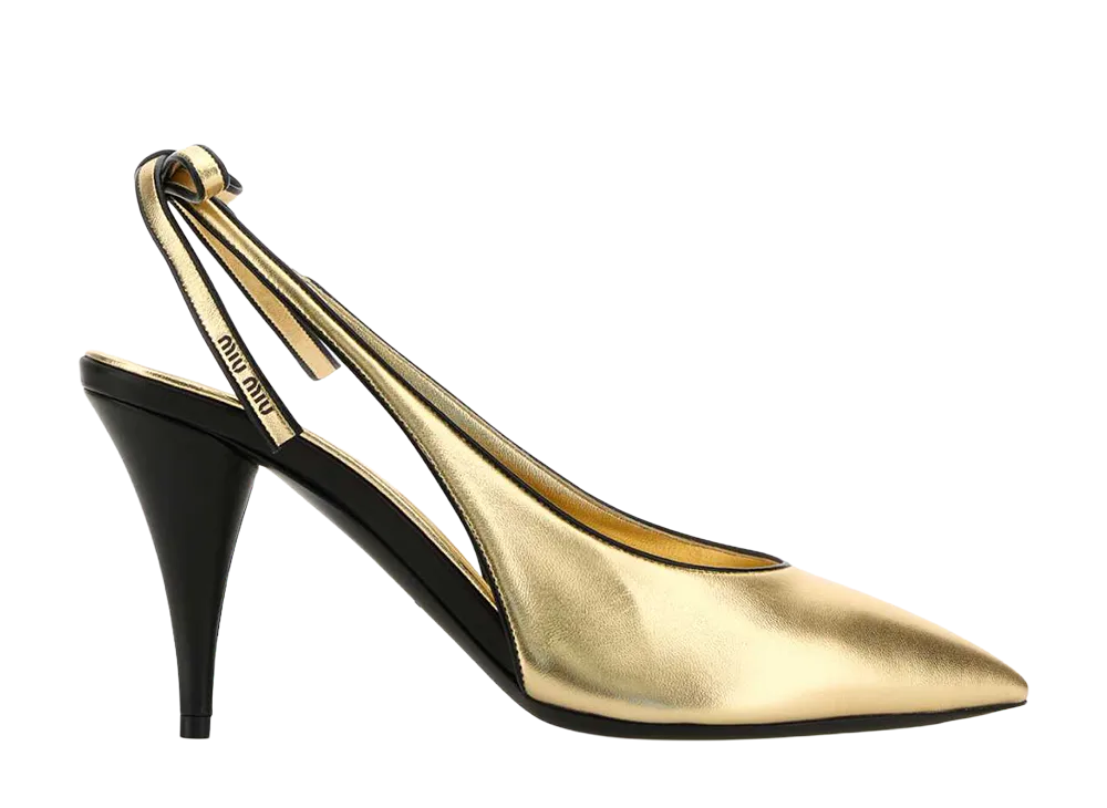 MIU MIU Women's Leather Pumps "Gold"