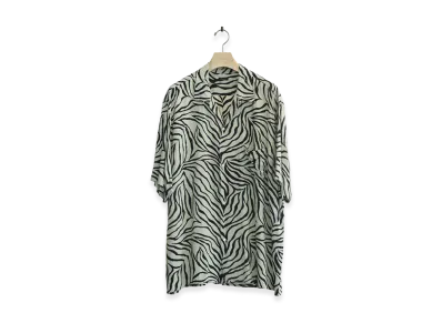 COMOLI Zebra Short Sleeve Open Collar Shirt "Zebra"