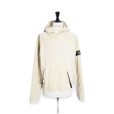 Stone Island Nylon/Fleece Combination Hoodie "Ivory"
