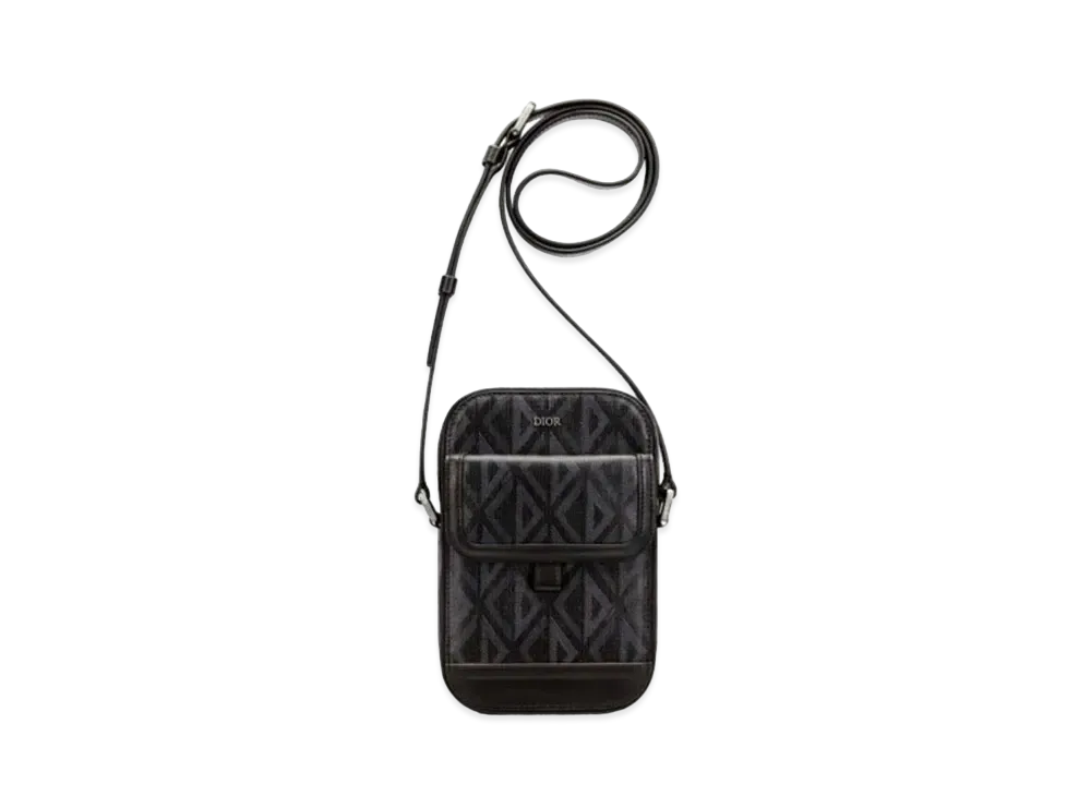 Dior Dior Hit The Road Vertical Pouch CD Diamond Canvas "Black"