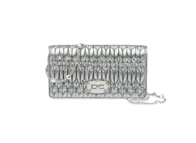 MIU MIU Crystal Nappa Leather Mini Bag "Silver"