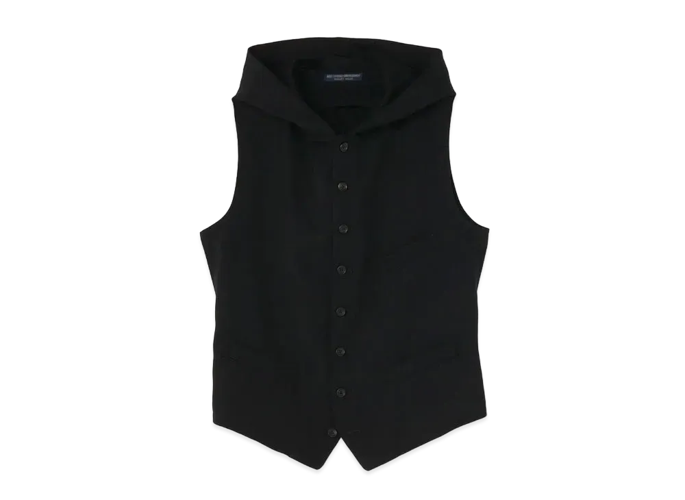 Yohji Yamamoto Pour Homme REGULATION ARMY GABARDINE HOODIE VEST "Black"