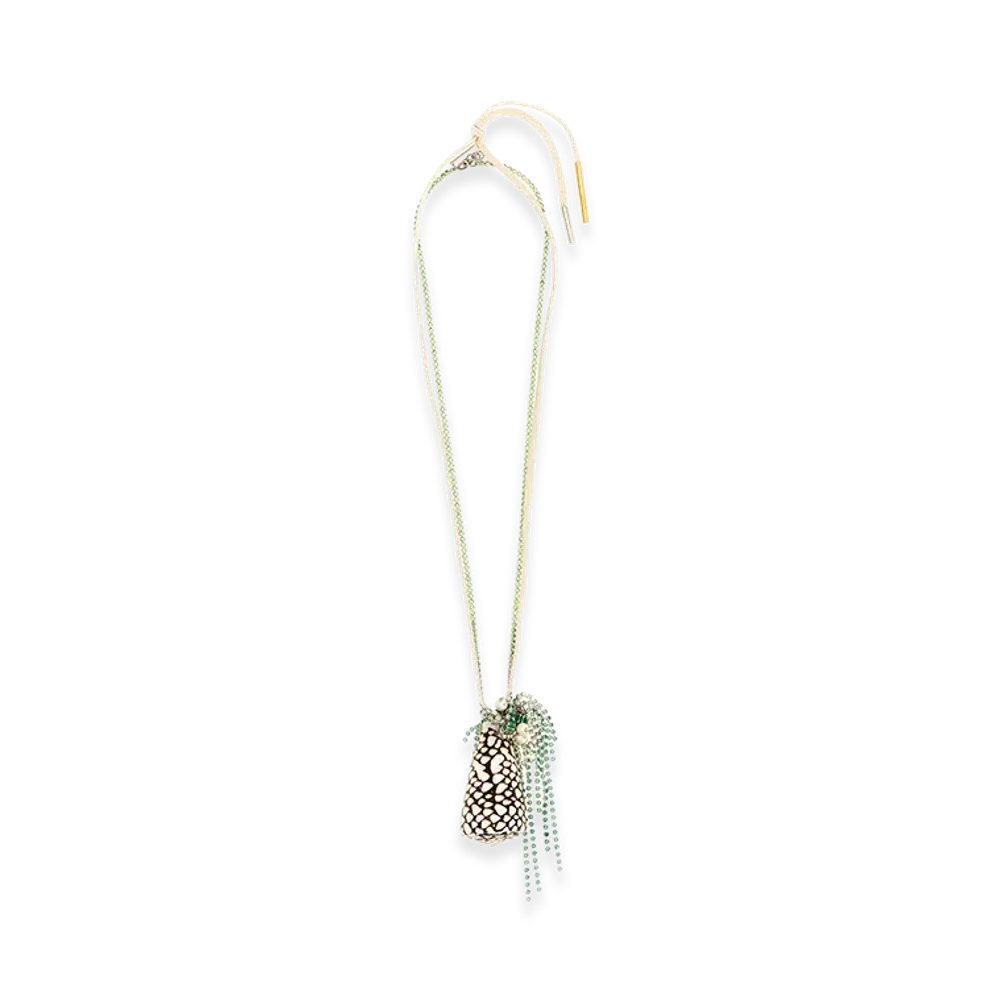 DRIES VAN NOTEN Women's Shell Necklace "Green"